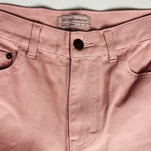 BCBGeneration High Rise Cropped Wide-Leg Jeans in Rose Smoke Size 27 NWOT - Picture 8 of 10